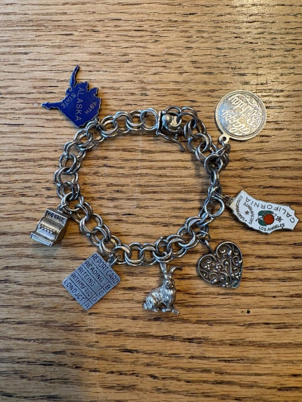 Sterling Silver Vintage Charm Bracelet